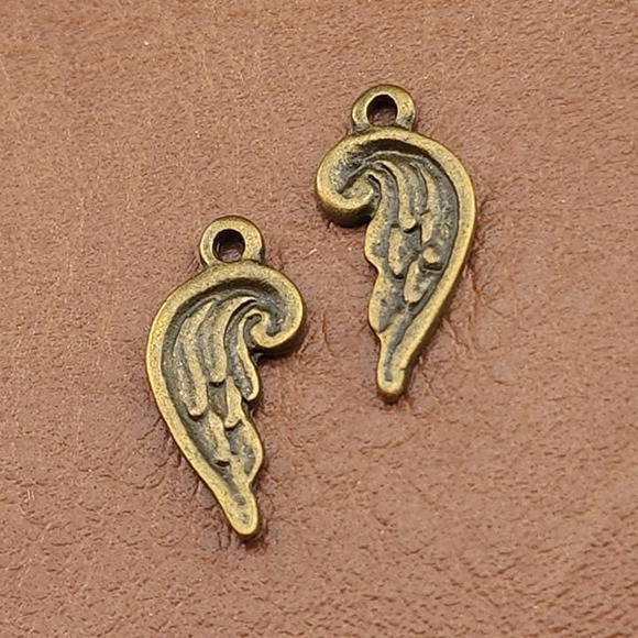 The Unbranded Brand Other - 12pcs Angel Wing Charms Bronze Tone‎ Metal, jewelry making supplies